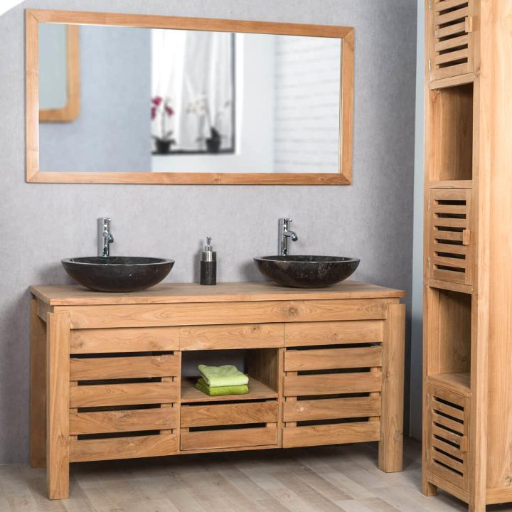 meuble double vasque salle de bain pas cher