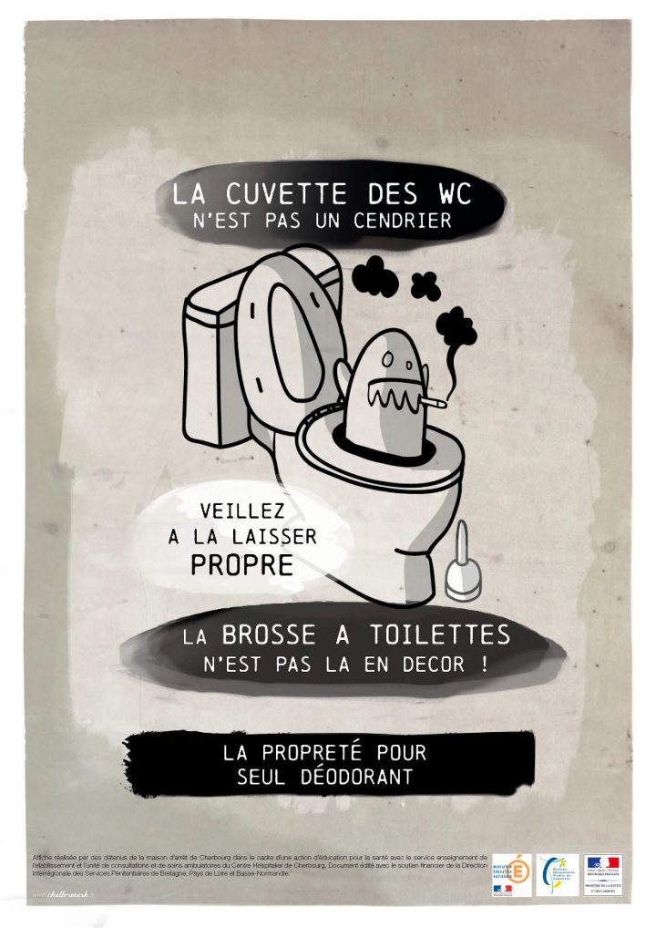 affiche pour toilette propre