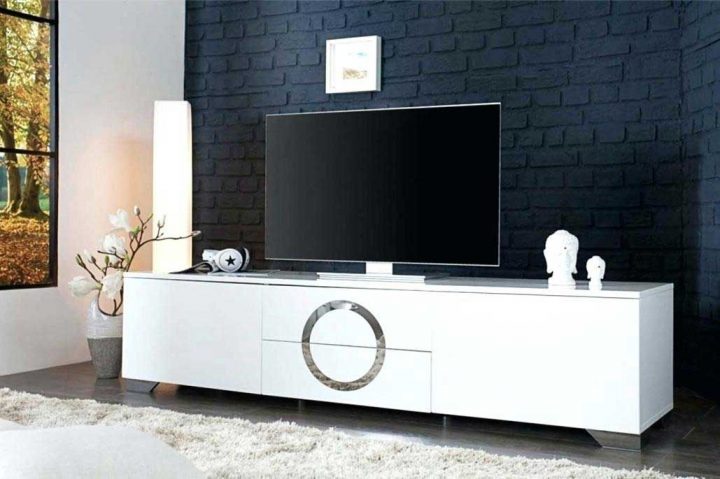 meuble télé suspendu blanc