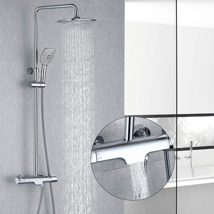 Colonne De Douche Thermostatique, Mitigeur Cascade Pommeau 3 Jets D'Eau tout Modulacolor Mitigeur De Douche