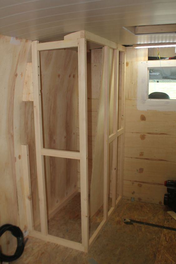 Douche Fourgon Aménagé | Fourgon Aménagé, Cabine De Douche, Amenagement dedans Rideau Douche Accordeon Pour Roulotte