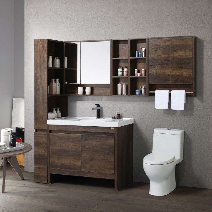 Ensemble Meuble Salle De Bain Avec Vanité 40", Miroir Et Cabinet pour Ixina Mobilier Salle De Bains