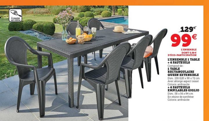 Offre Table Extensible Oslow Chez Gifi dedans Table Canberra Extensible   6 Fauteuils