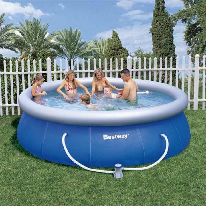 Piscine Gonflable Bestway 366X91 Cm Avec Station De Traitement De pour Plage De Piscine Avec Du Gazon Artificiel