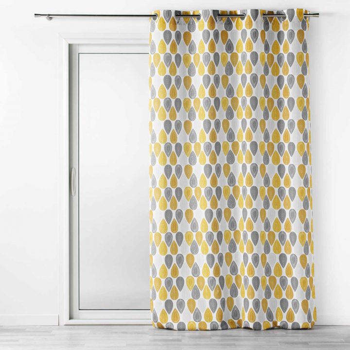 Rideau Tamisant (140 X 260 Cm) Palpito Blanc Et Jaune – Rideau concernant Idees Voilage Blanc Et Rideau Jaune