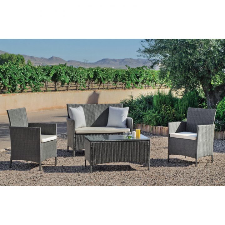 Salon De Jardin Penelope 4 Places | Résine Tressée | Hevea Mobilier De intérieur Salon De Jardin 4 Places Centrakor