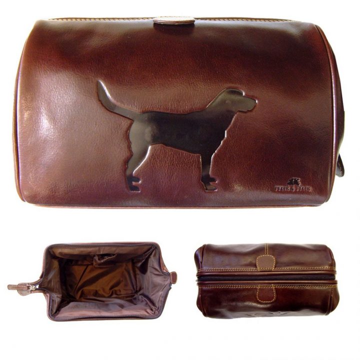 Trousse De Toilette En Cuir, Tyler And Tyler, Marron, Labrador Tyle avec Trousse De Toilette Encuire