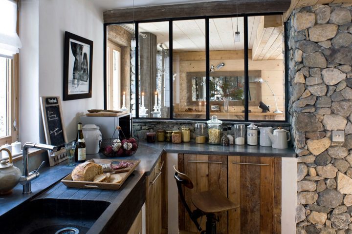 Un Chalet De Montagne S'Invite En Cuisine à Cuisine Style Montagne