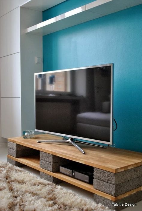 meuble tele bois brut