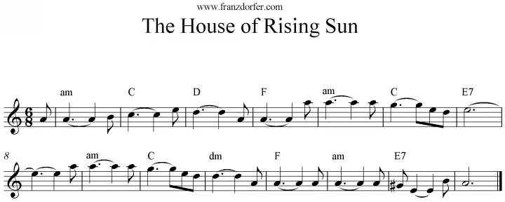 the house of the rising sun deutsch