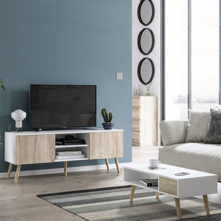 ensemble table basse et meuble tv scandinave