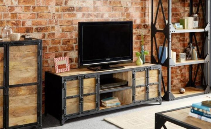 meuble tv industriel 220 cm