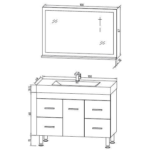 hauteur d’un meuble vasque