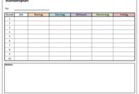 stundenplan vorlagen zum ausdrucken stundenplan vorlagen zum ausdrucken