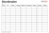 stundenpläne vorlagen zum ausdrucken stundenpläne vorlagen zum ausdrucken