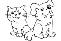 ausmalbild hund katze