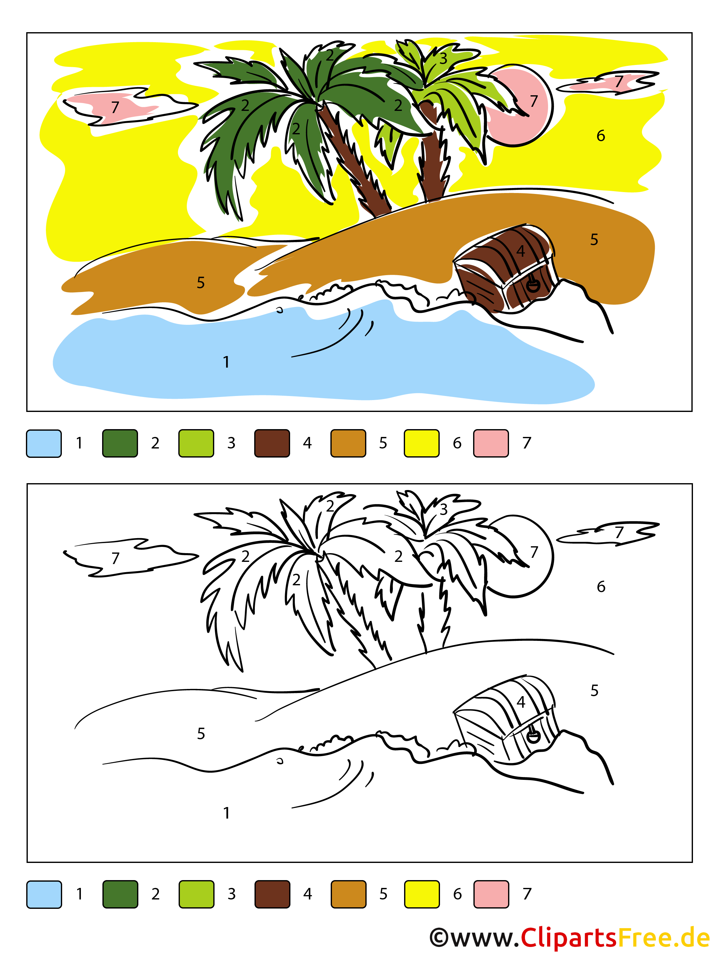 Ausmalen nach Zahlen Vorlagen zum Drucken