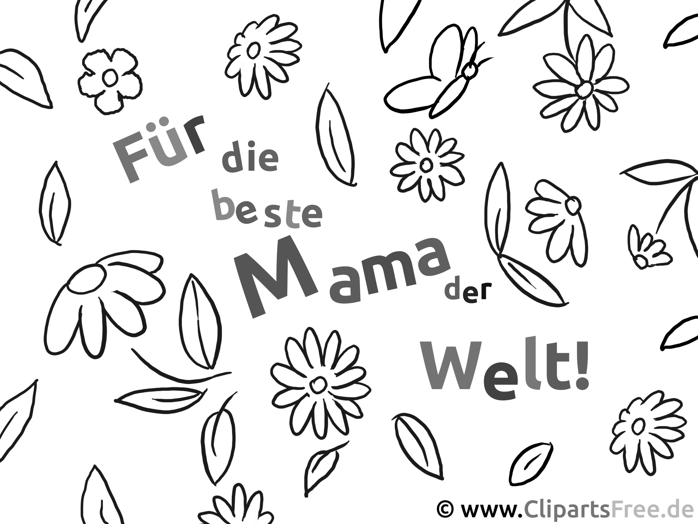 Tarjeta para el Día de la Madre para colorear, colorear, colorear gratis