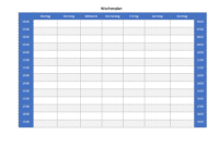 wochen plan vorlage wochen plan vorlage