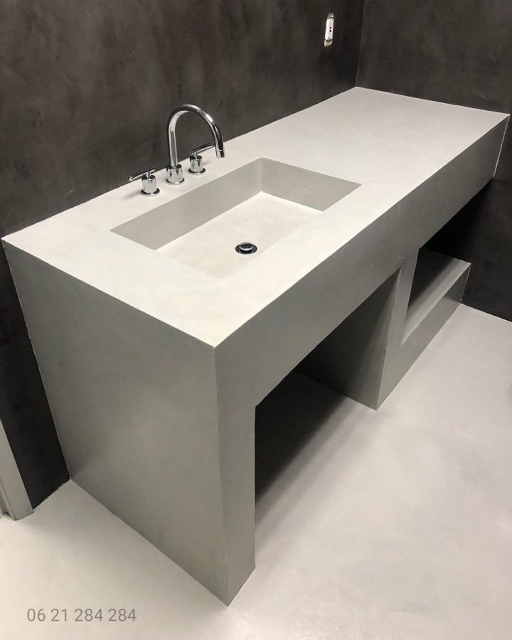 meuble vasque beton cire