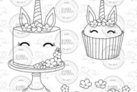 ausmalbild einhorn torte