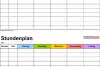 stundenplan vorlage pdf stundenplan vorlage pdf