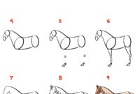 einfach vorlage pferde malen