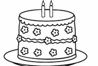 ausmalbilder geburtstagskuchen