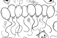ausmalbild geburtstag luftballons