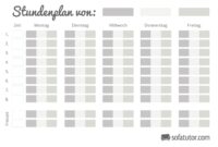 stundenpläne zum ausdrucken