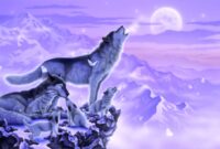wolfsbilder mit mond