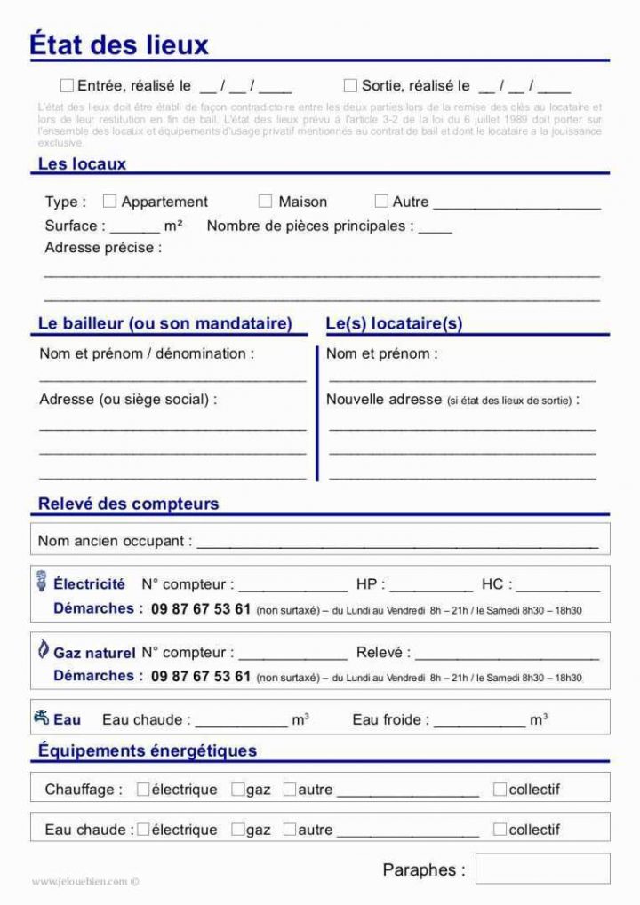 etat des lieux studio meuble