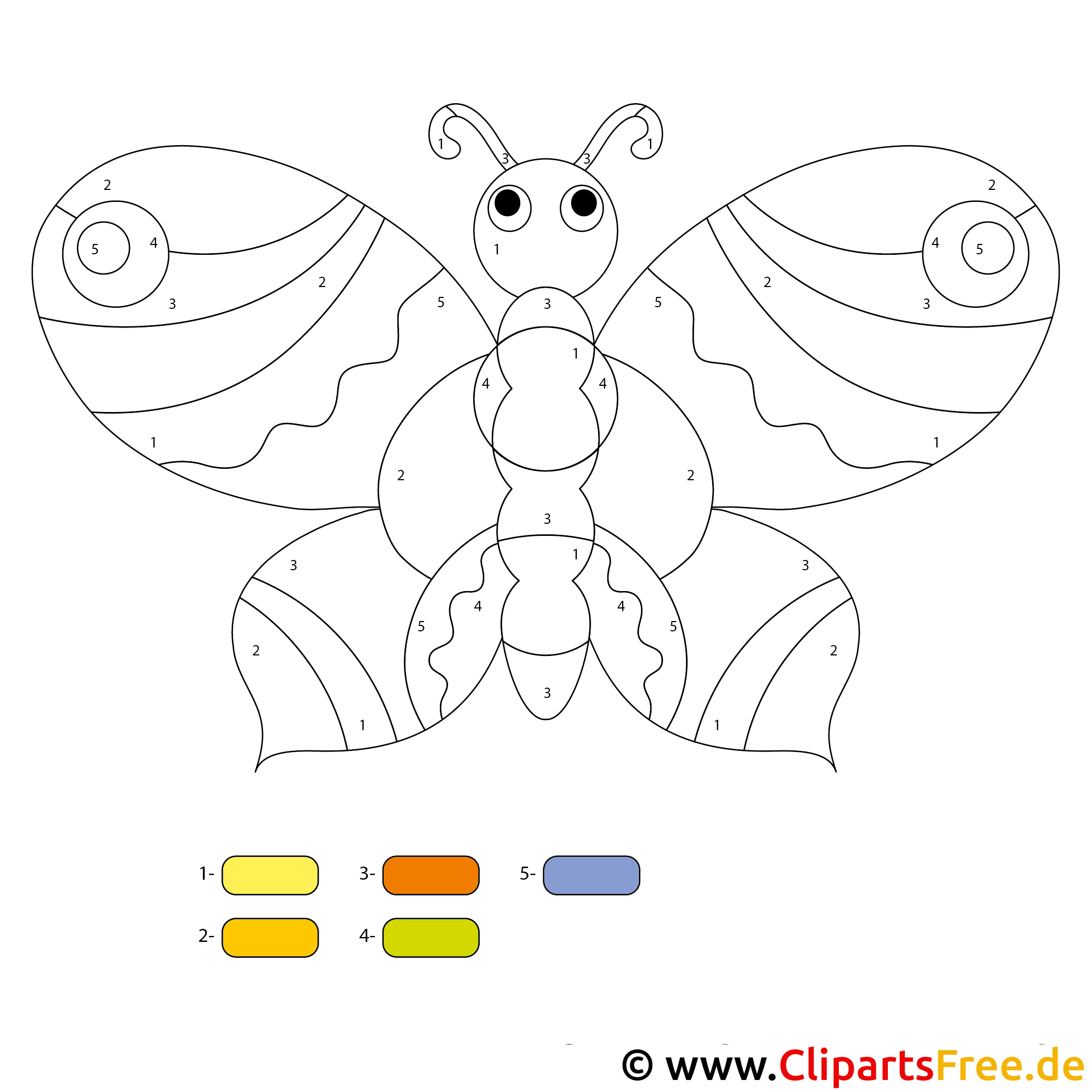 Schmetterling Malen nach Zahlen