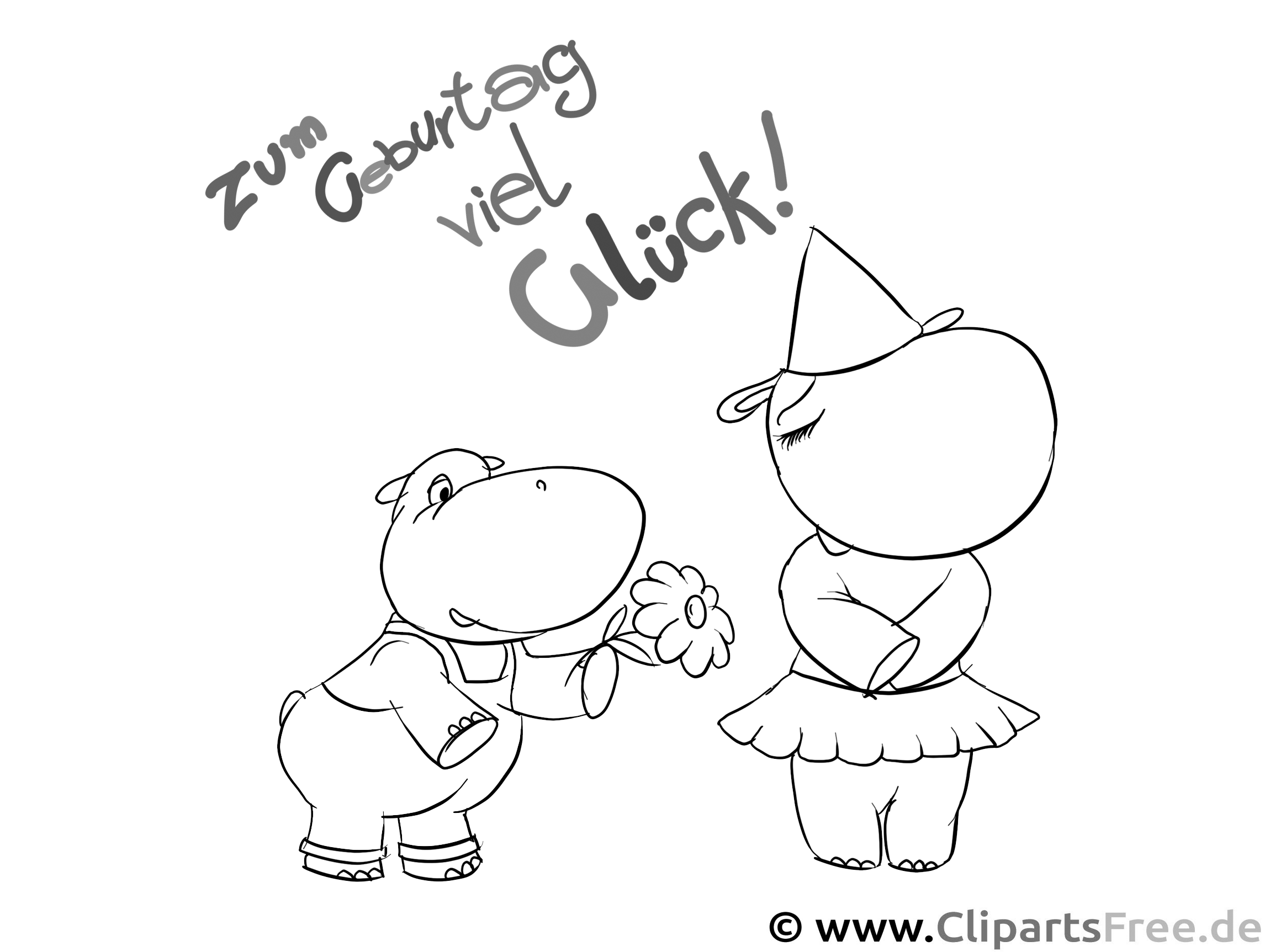 Zum Geburtstag viel Glück Einladung selbst Ausmalen