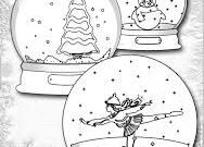 ausmalbild schneekugel