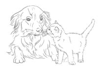 ausmalbilder hund und katze