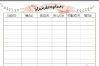 stundenplan 9 stunden stundenplan 9 stunden