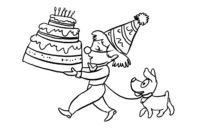 geburtstagskuchen ausmalbild