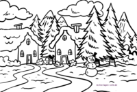 winterlandschaft ausmalbild winterlandschaft ausmalbild