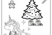 ausmalbild einhorn weihnachten