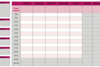 vorlage wochenplan zum ausdrucken vorlage wochenplan zum ausdrucken