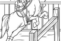 springreiten ausmalbilder pferde turnier