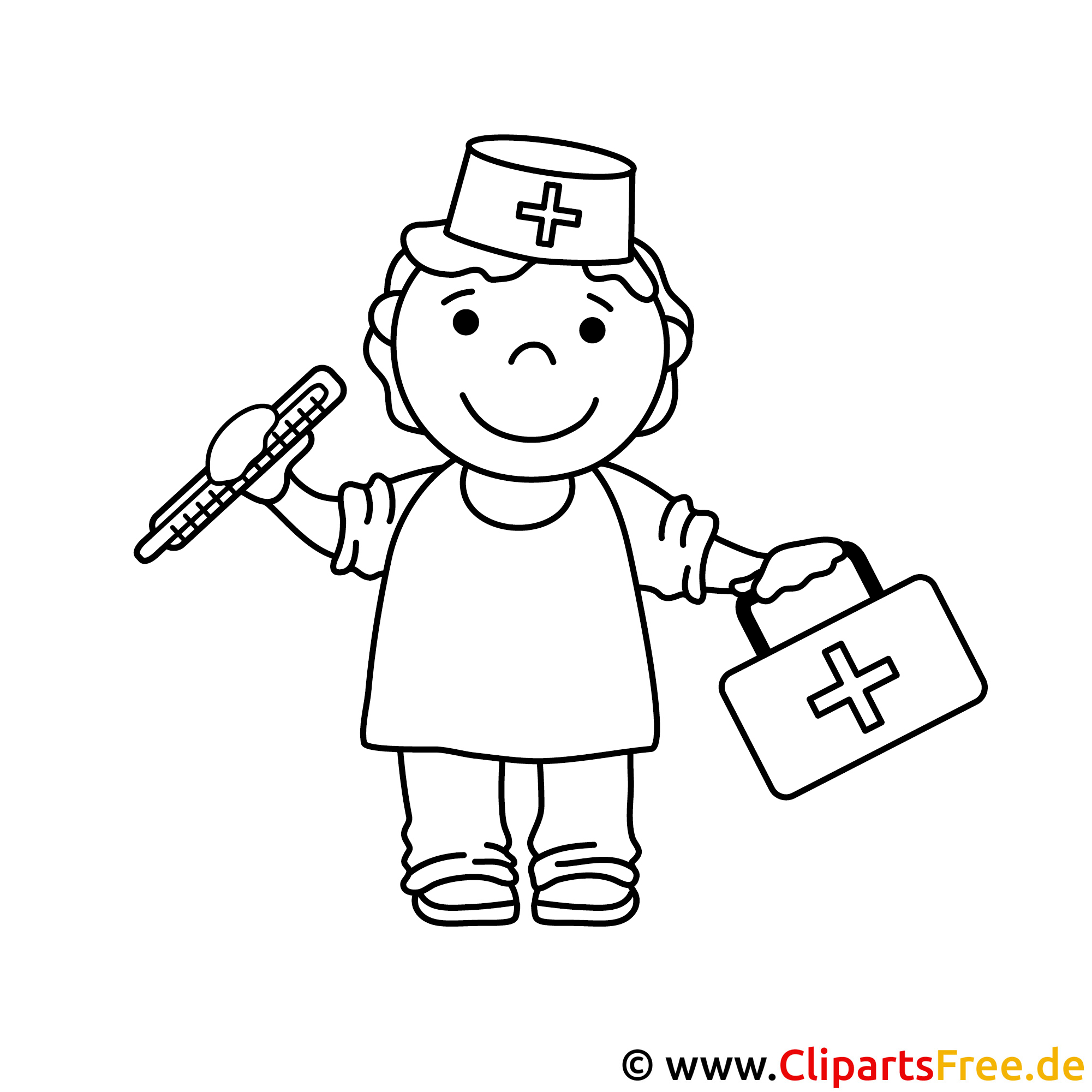 Dokter foto om in te kleuren, kleurplaat