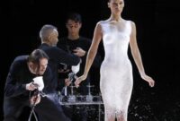 bella hadid spray dress video bella hadid spray dress video