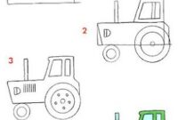 traktor einfach malen