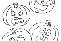 ausmalbilder halloween kürbisse