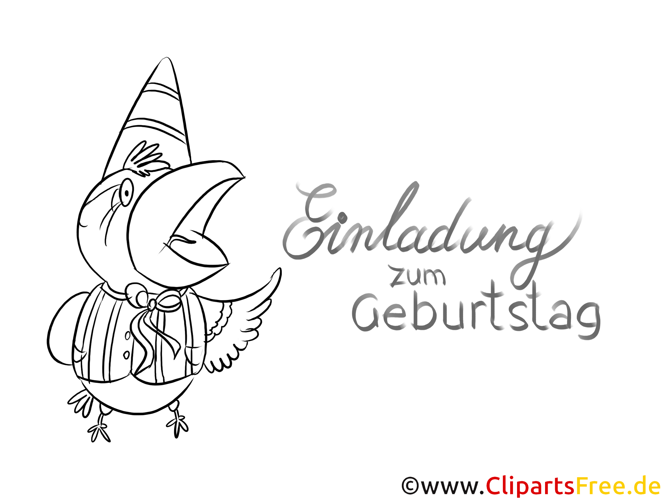 Vorlage zum Malen Einladung zum Geburtstag