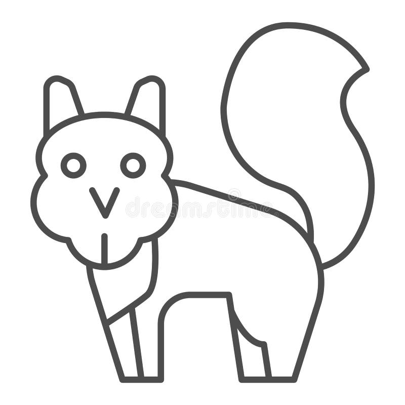 Eichhörnchen Dünnen Linie Symbol Welt Tierwelt Konzept Wald