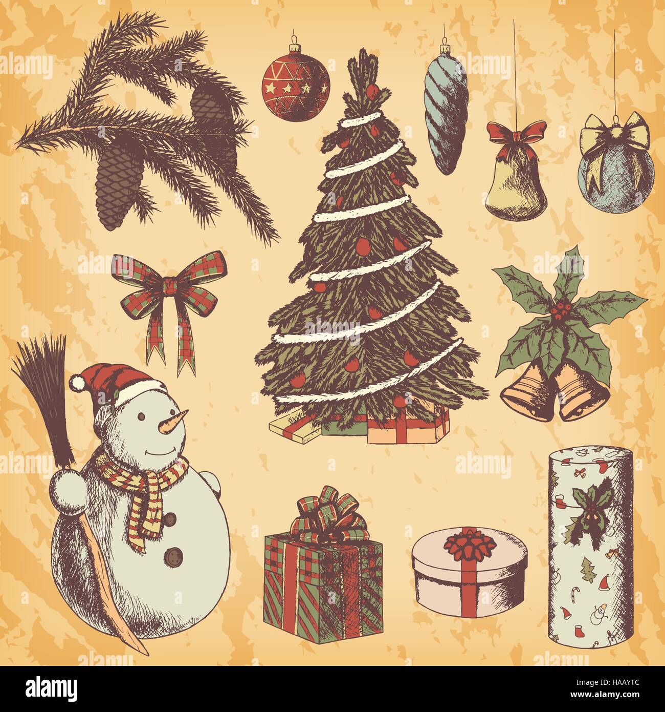 Weihnachten Tannenbaum Gezeichnet - Weihnachtsmotiv