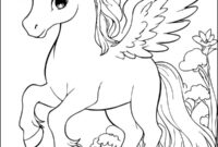 ausmalbild einhorn mit flügeln